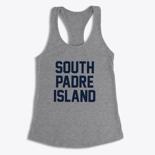 South Padre Island Texas Classic Block Women's Racerback Tank