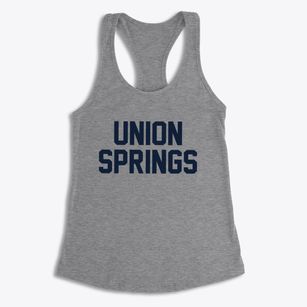 Union Springs New York Classic Block Women's Racerback Tank