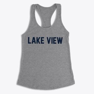 Lake View Iowa Classic Block Women's Racerback Tank