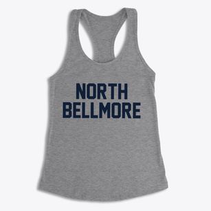 North Bellmore New York Classic Block Women's Racerback Tank