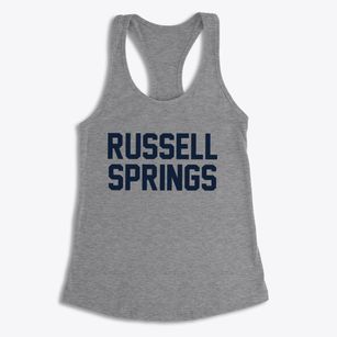 Russell Springs Kansas Classic Block Women's Racerback Tank