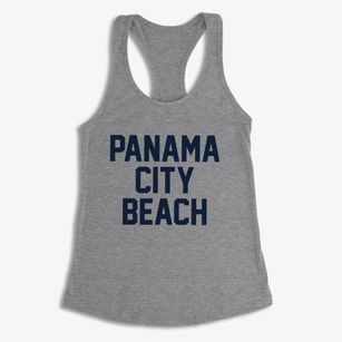 Panama City Beach Florida Classic Block Women's Racerback Tank