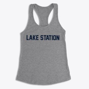 Lake Station Indiana Classic Block Women's Racerback Tank