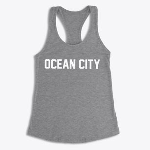 Ocean City Maryland Classic Block Women's Racerback Tank