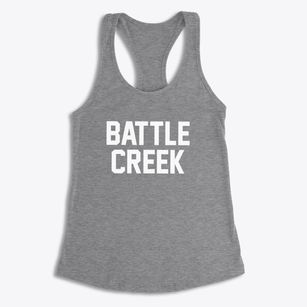 Battle Creek Michigan Classic Block Women's Racerback Tank