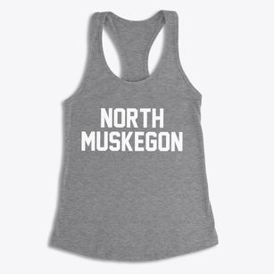 North Muskegon Michigan Classic Block Women's Racerback Tank