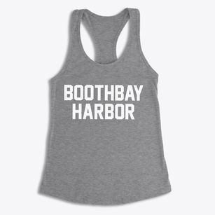 Boothbay Harbor Maine Classic Block Women's Racerback Tank