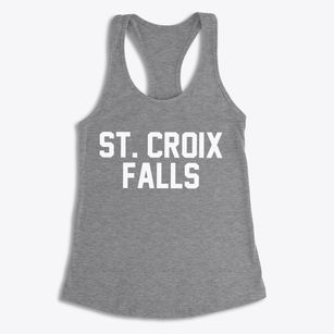 St. Croix Falls Wisconsin Classic Block Women's Racerback Tank