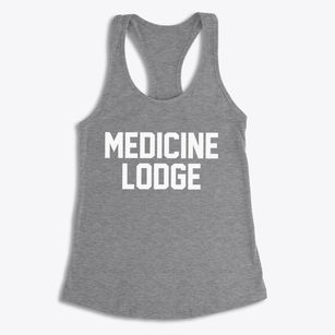 Medicine Lodge Kansas Classic Block Women's Racerback Tank