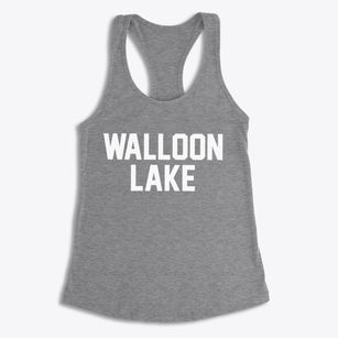 Walloon Lake Michigan Classic Block Women's Racerback Tank