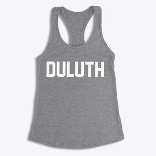 Duluth Minnesota Classic Block Women's Racerback Tank