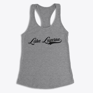Lake Luzerne New York Vintage Team Women's Racerback Tank