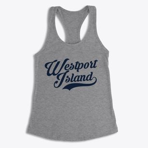 Westport Island Maine Vintage Team Women's Racerback Tank