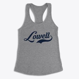 Lowell Massachusetts Vintage Team Women's Racerback Tank