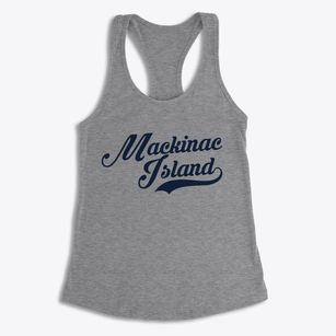 Mackinac Island Michigan Vintage Team Women's Racerback Tank
