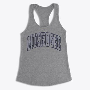 Muskogee Oklahoma Trendy Block Women's Racerback Tank