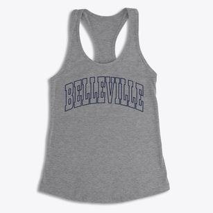 Belleville Wisconsin Trendy Block Women's Racerback Tank
