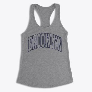 Brooklyn Wisconsin Trendy Block Women's Racerback Tank