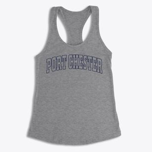 Port Chester New York Trendy Block Women's Racerback Tank