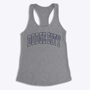 Dodge City Kansas Trendy Block Women's Racerback Tank