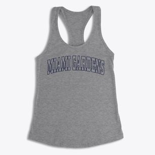Miami Gardens Florida Trendy Block Women's Racerback Tank