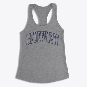 Bluffview Wisconsin Trendy Block Women's Racerback Tank