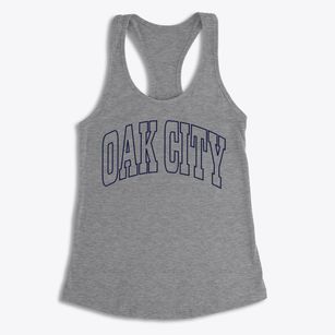 Oak City North Carolina Trendy Block Women's Racerback Tank