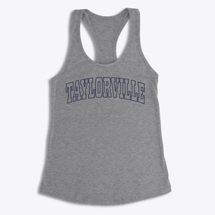 Taylorville Illinois Trendy Block Women's Racerback Tank