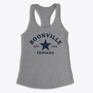 Boonville Indiana Star Women's Racerback Tank