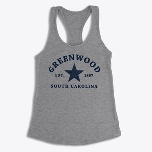 Greenwood South Carolina Star Women's Racerback Tank