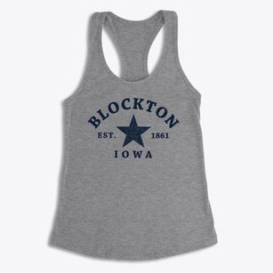 Blockton Iowa Star Women's Racerback Tank