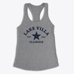 Lake Villa Illinois Star Women's Racerback Tank
