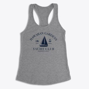Hawaiian Gardens California Yacht Club Women's Racerback Tank