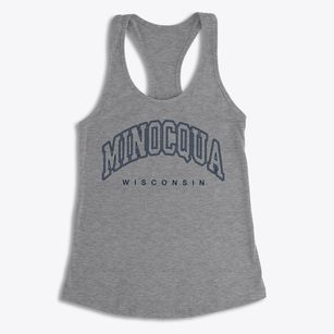 Minocqua Wisconsin Inline Women's Racerback Tank
