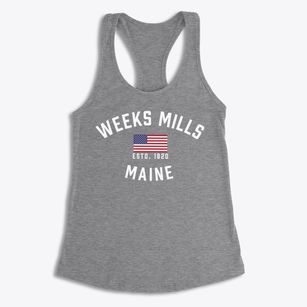 Weeks Mills Maine Patriot Women's Racerback Tank