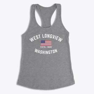West Longview Washington Patriot Women's Racerback Tank