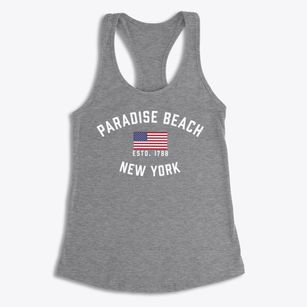 Paradise Beach New York Patriot Women's Racerback Tank