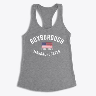 Boxborough Massachusetts Patriot Women's Racerback Tank