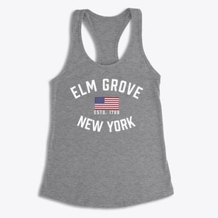 Elm Grove New York Patriot Women's Racerback Tank