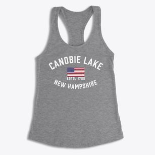 Canobie Lake New Hampshire Patriot Women's Racerback Tank