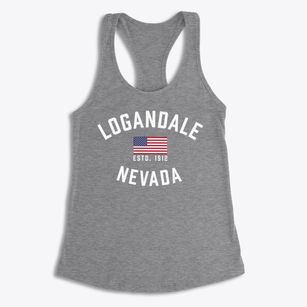 Logandale Nevada Patriot Women's Racerback Tank