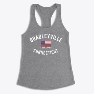 Bradleyville Connecticut Patriot Women's Racerback Tank