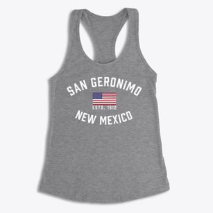 San Geronimo New Mexico Patriot Women's Racerback Tank