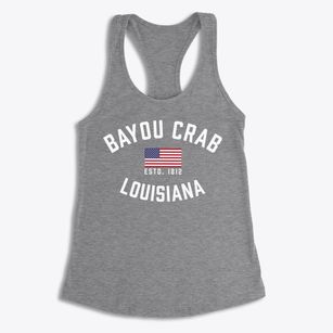 Bayou Crab Louisiana Patriot Women's Racerback Tank