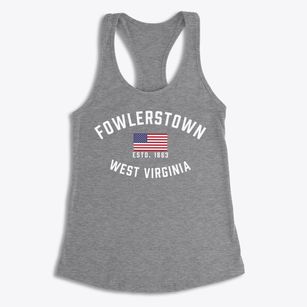 Fowlerstown West Virginia Patriot Women's Racerback Tank