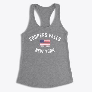 Coopers Falls New York Patriot Women's Racerback Tank