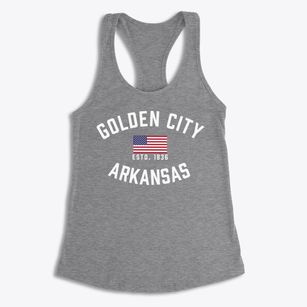 Golden City Arkansas Patriot Women's Racerback Tank