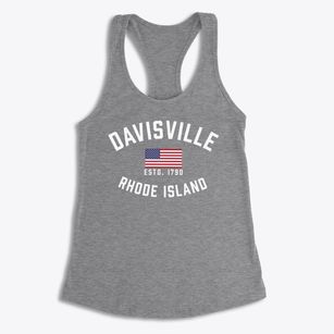 Davisville Rhode Island Patriot Women's Racerback Tank