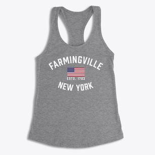 Farmingville New York Patriot Women's Racerback Tank
