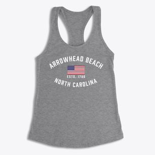 Arrowhead Beach North Carolina Patriot Women's Racerback Tank